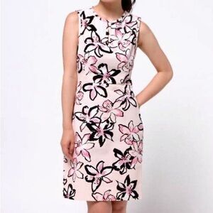 Kate Spade Floral Tiger Lily Emrick Pink Sheath Shift Dress (size 0)